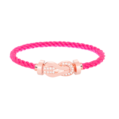 [AuraEcho]CHANCE LARGE 8 FIGURE BUCKLE HALF DIAMOND BRACELET ROSE GOLD