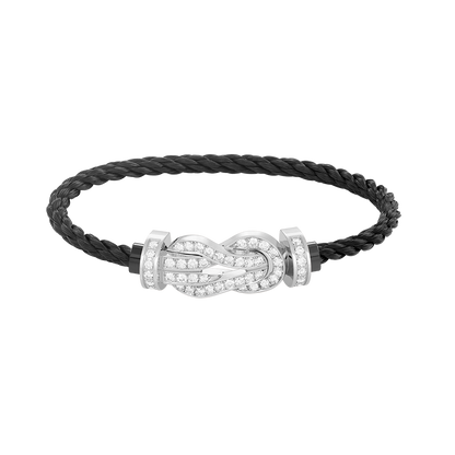 [AuraEcho]CHANCE LARGE 8 FIGURE BUCKLE FULL DIAMOND BRACELET SILVER