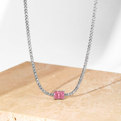 [AuraEcho]2.0 carat Ornate Emerald Cut Necklace
