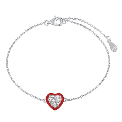 [AuraEcho]Sparkling Romantic Heart Shape Lover Bracelet