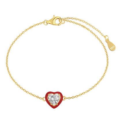 [AuraEcho]Sparkling Romantic Heart Shape Lover Bracelet