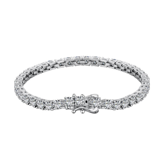 [AuraEcho]Luxurious Ornate Round Cut Tennis Bracelet