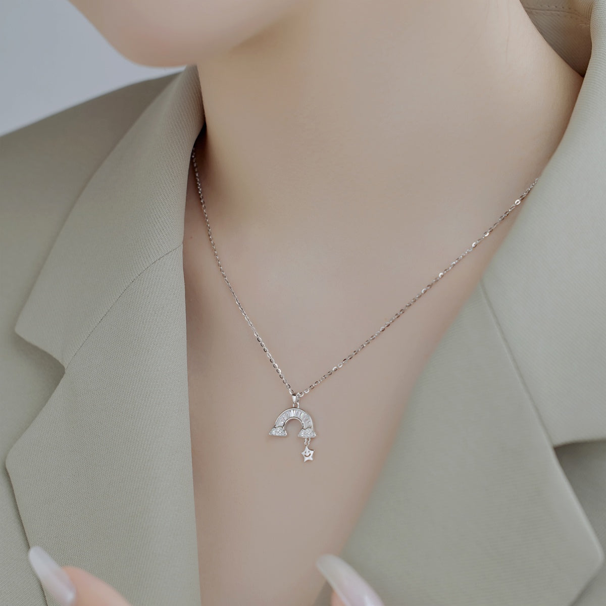 [AuraEcho]Unique Rainbow Star Necklace