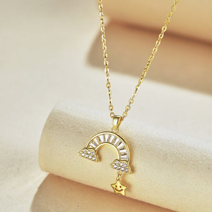 [AuraEcho]Unique Rainbow Star Necklace