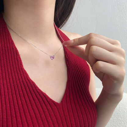 [AuraEcho]6.0 carat Radiant Heart Shape Necklace
