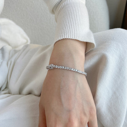 [AuraEcho]Dainty Charming Round Cut Tennis Bracelet