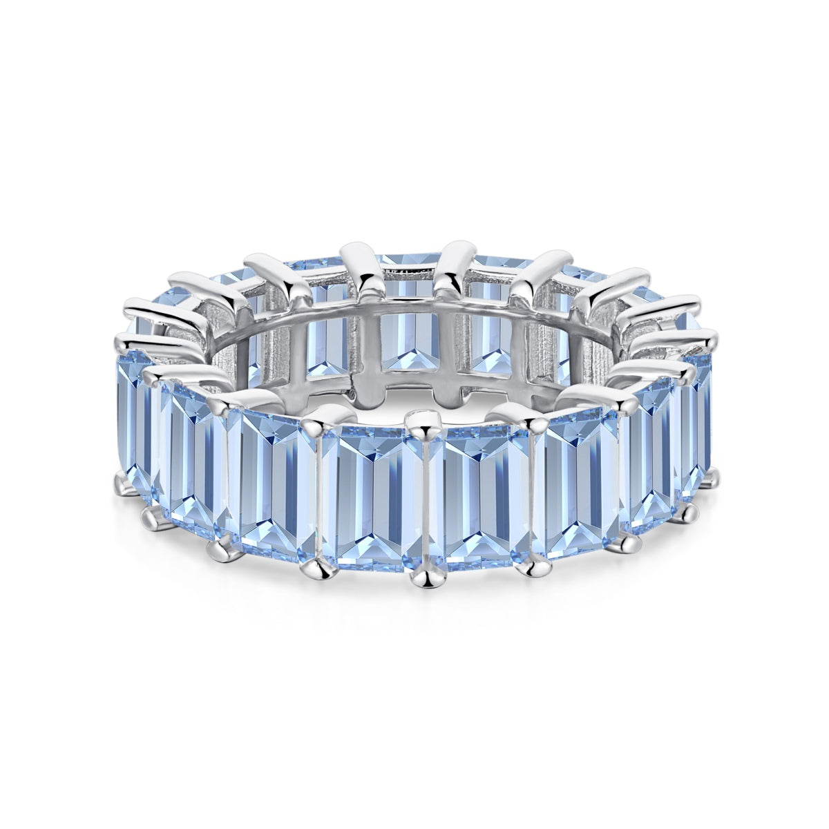 [AuraEcho]0.75 Carat Elegant Emerald Cut Tennis Ring