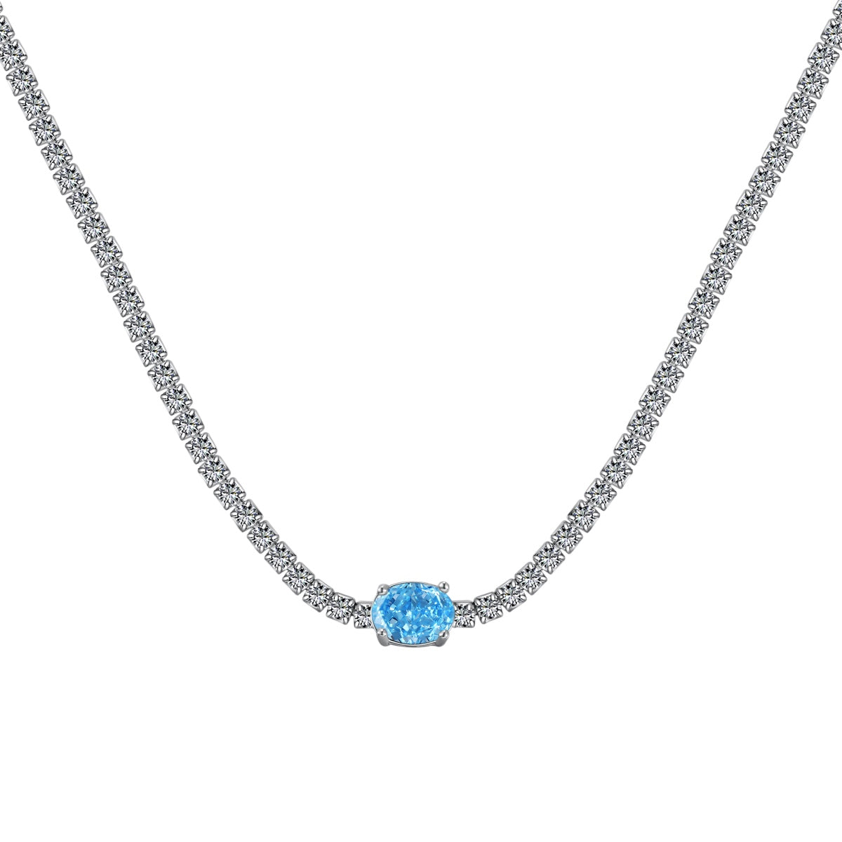[AuraEcho]1.0 Carat Shining Oval Cut Necklace