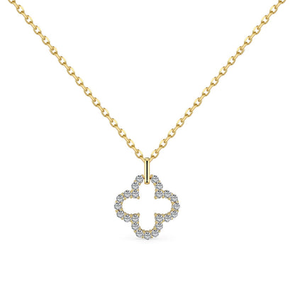 [AuraEcho]Four-Leaf Clover Hollow Design Exquisite Necklace