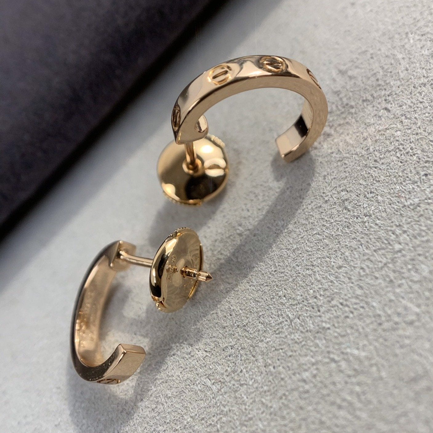 [AuraEcho]LOVE EARRINGS 2.65MM PINK GOLD