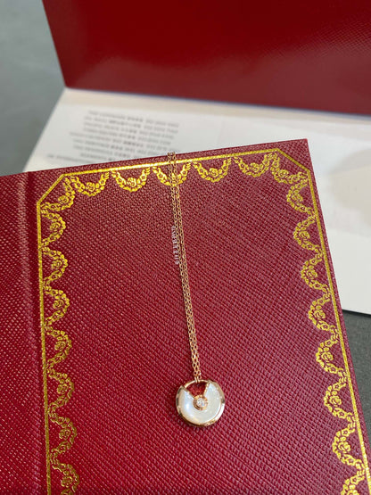 [AuraEcho]AMULETTE ROSE GOLD MOP NECKLACE