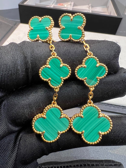 [AuraEcho]CLOVER MALACHITE 3 MOTIFS GOLD