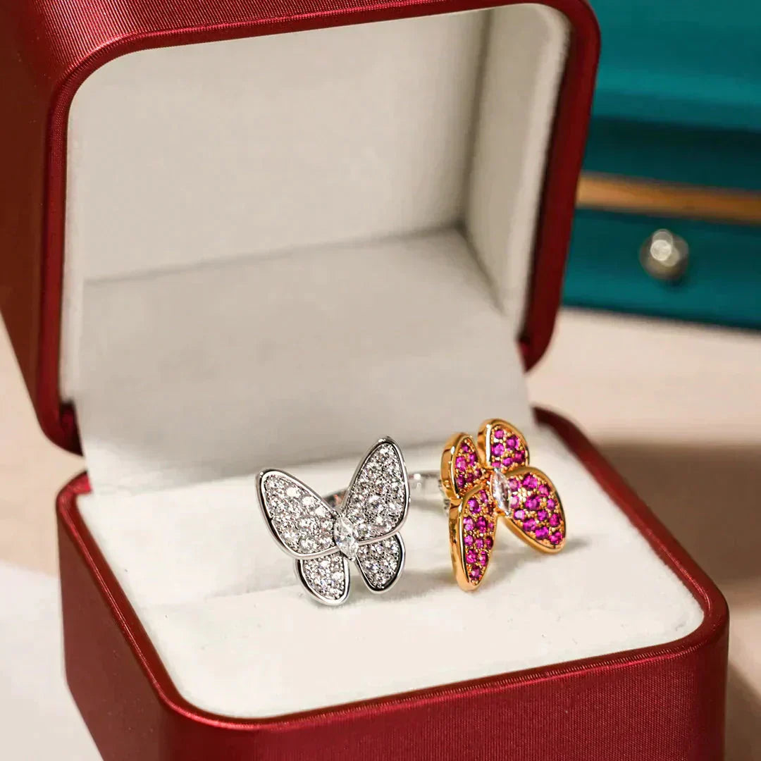 [AuraEcho]TWIN BUTTERFLY DIAMOND RING