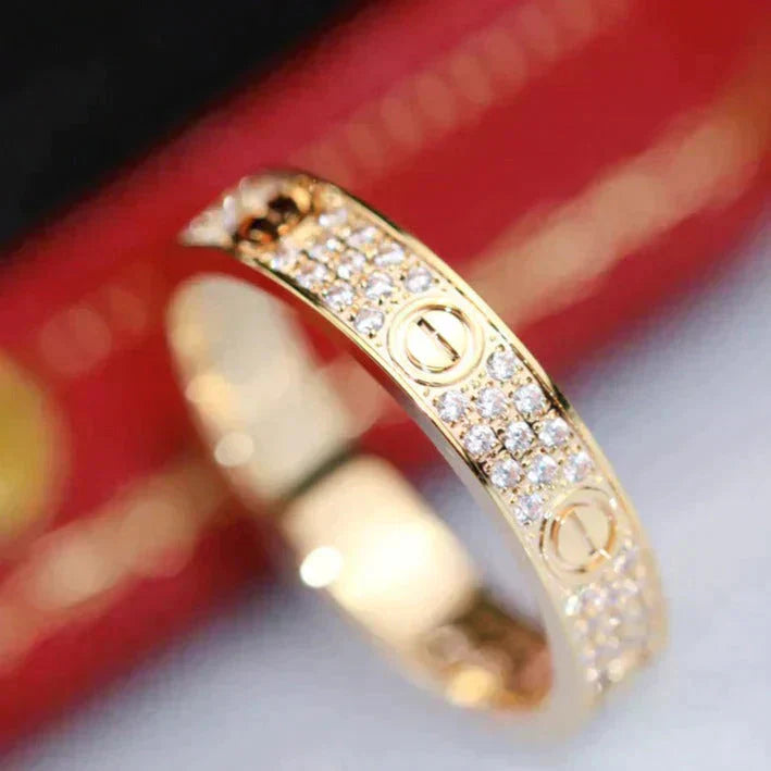 [AuraEcho]LOVE RING 3.6MM DIAMOND PAVED
