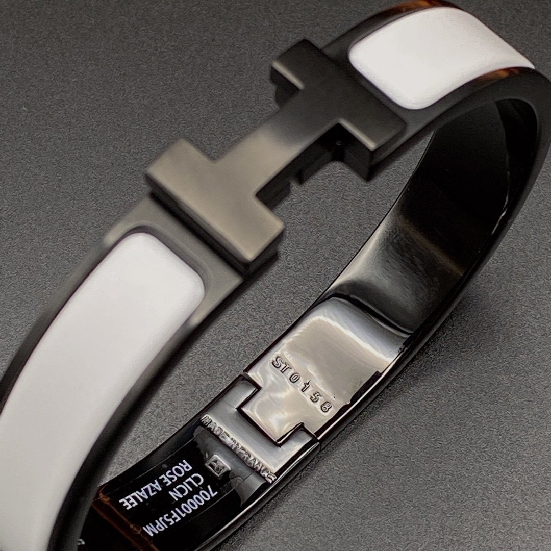 [AuraEcho]H BRACELET 12MM BLACK WHITE CERAMIC