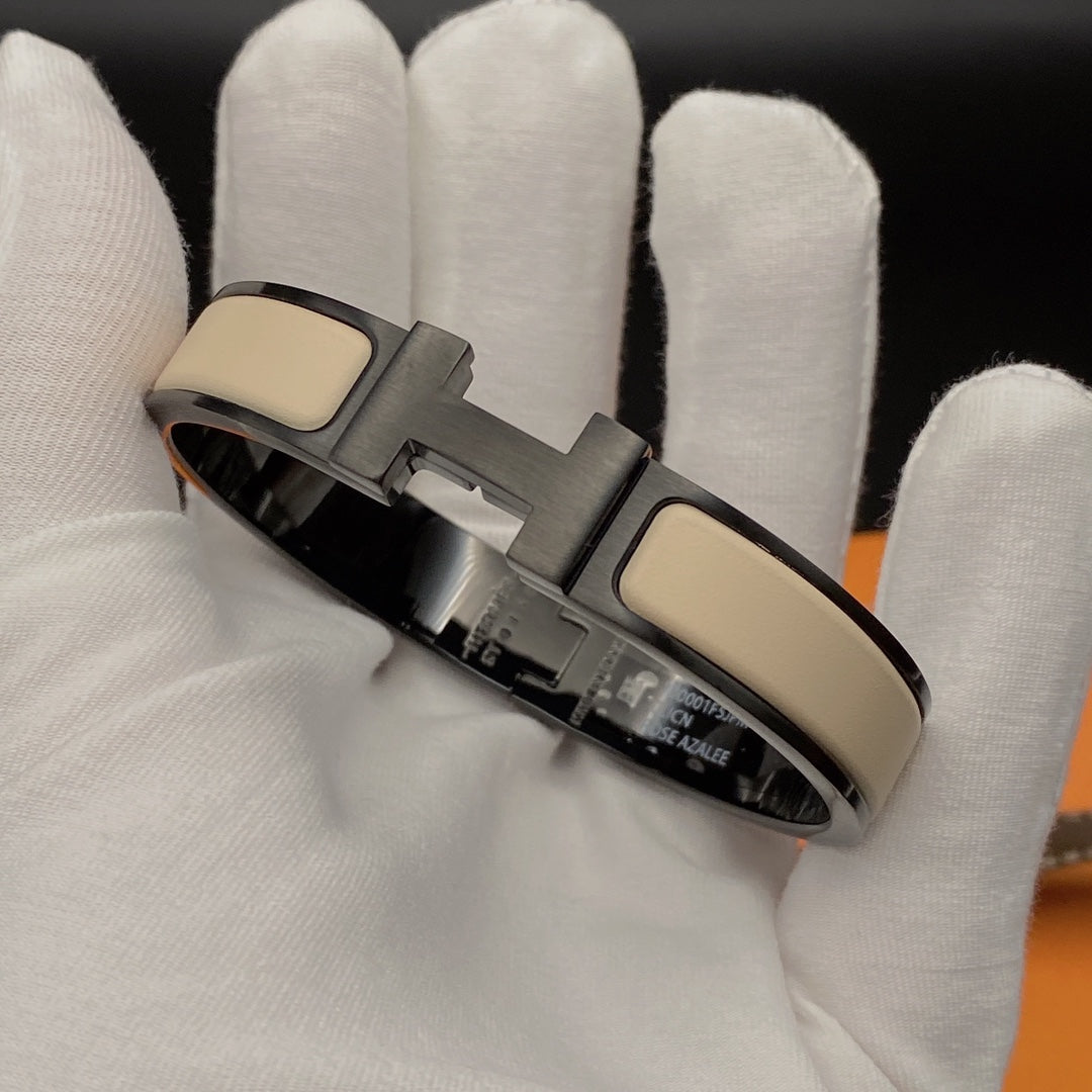 [AuraEcho]H BRACELET 12MM BLACK BEIGE CERAMIC