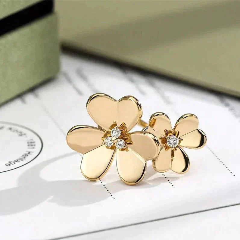 [AuraEcho]CLOVER COMOS GOLD DIAMOND RING