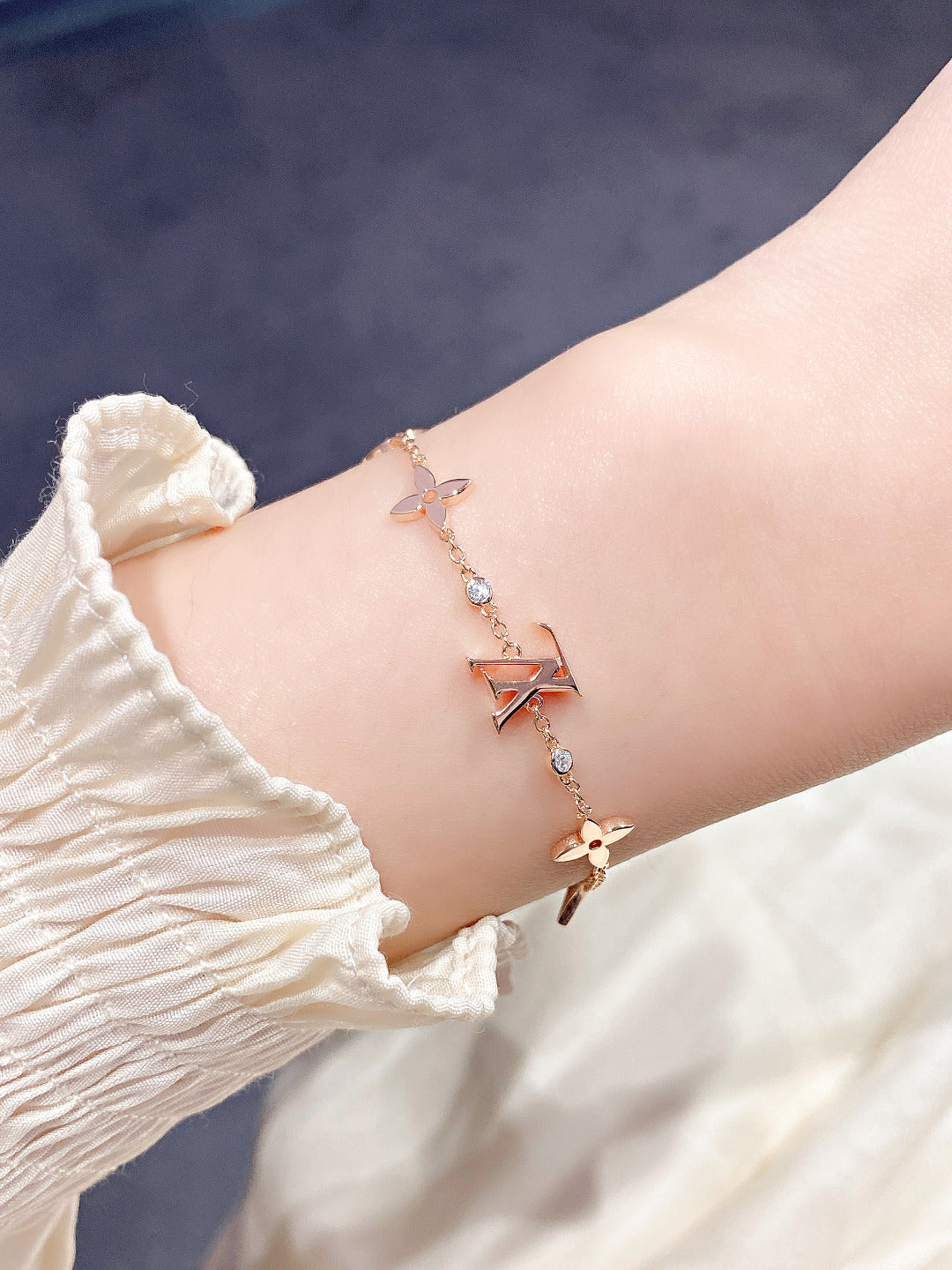 [AuraEcho]STAR AND SUN 7 MOTIFS GOLD BRACELET