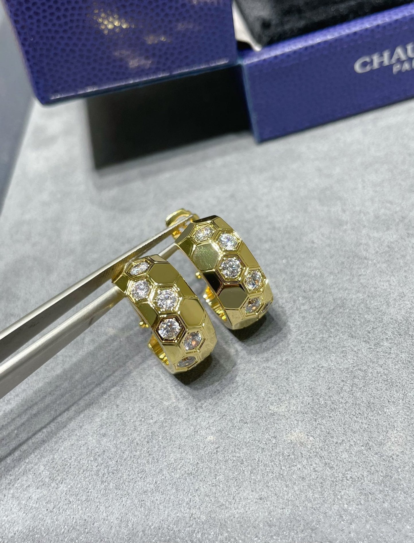[AuraEcho]BEE LOVE DIAMOND HOOP EARRINGS