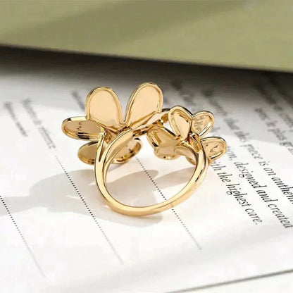 [AuraEcho]CLOVER COMOS GOLD DIAMOND RING
