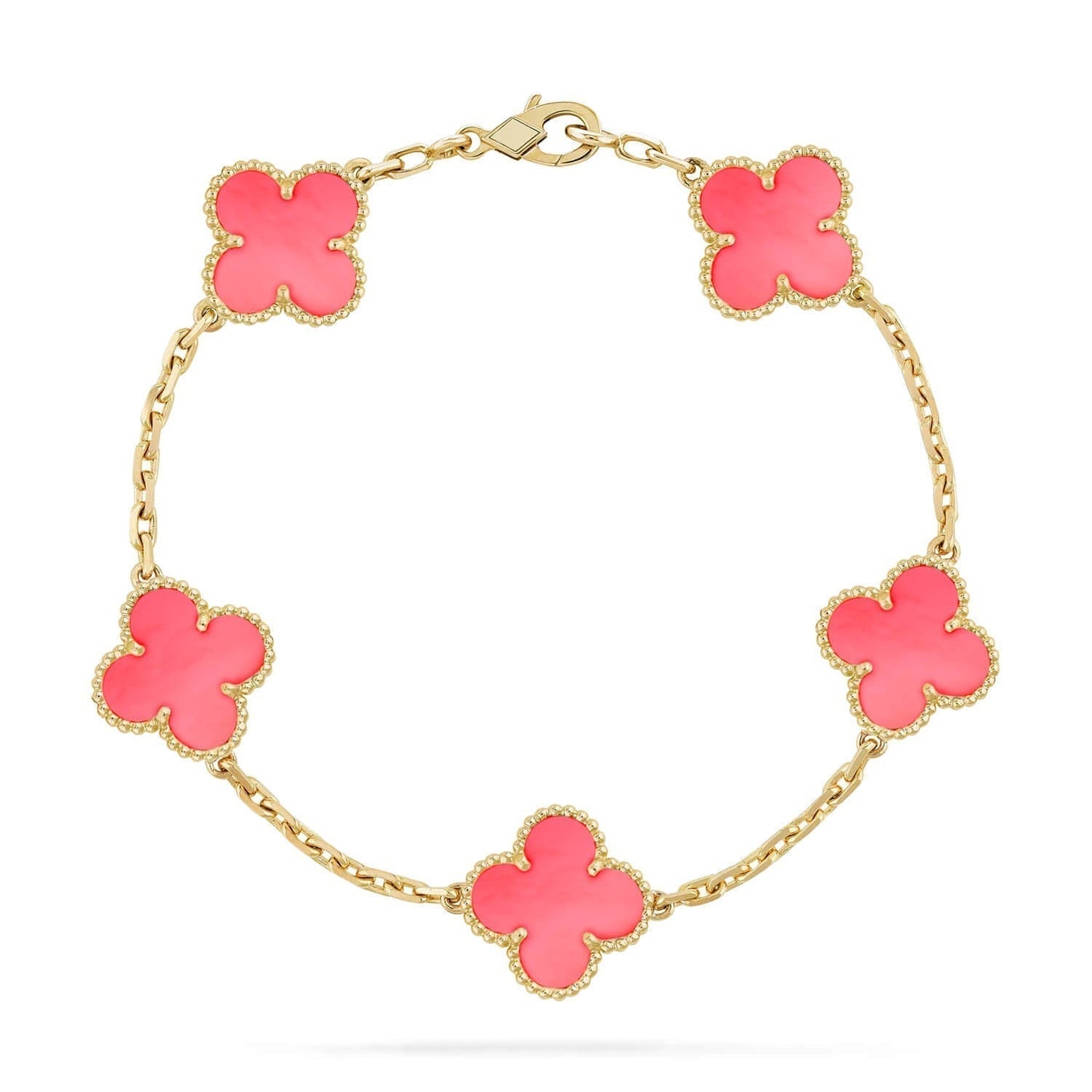 [AuraEcho]CLOVER 5 PINK MOP BRACELET