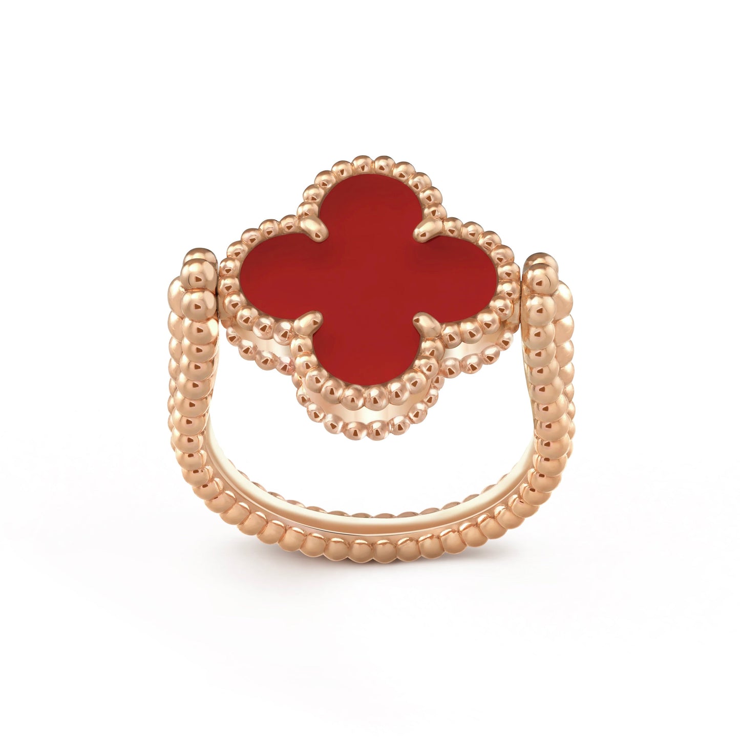[AuraEcho]CLOVER RIVERSIBLE PINK GOLD RING