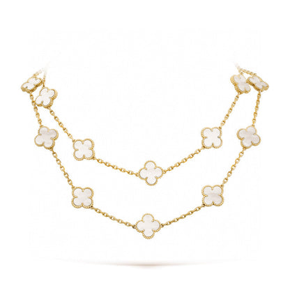 [AuraEcho]CLOVER 20 MOTIFS WHITE MOP NECKLACE
