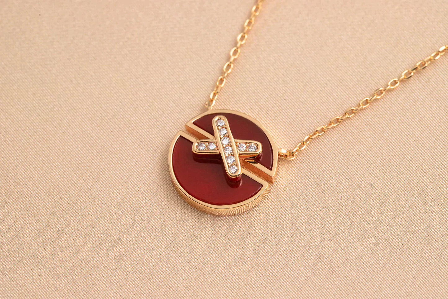[AuraEcho]JEUX DE ROSE GOLD DIAMOND NECKLACE