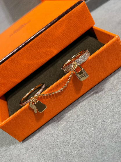 [AuraEcho]HM KELLY CLOCHETTE DOUBLE RING IN  WITH DIAMONDS