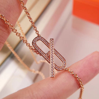 [AuraEcho]HM FIRE PIG NOSE NECKLACE TRENDY STREET