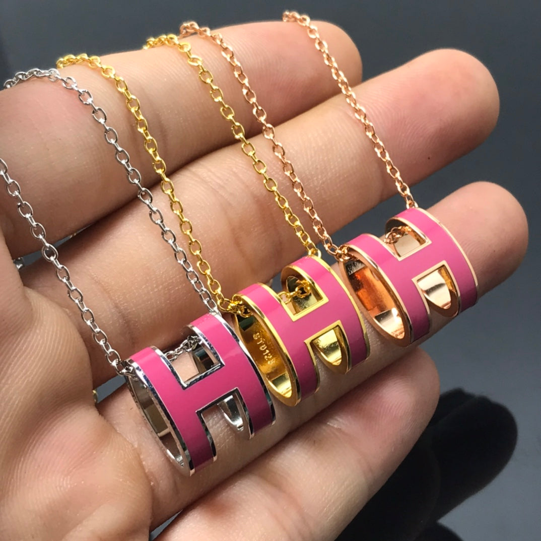 [AuraEcho]H NECKLACE PINK