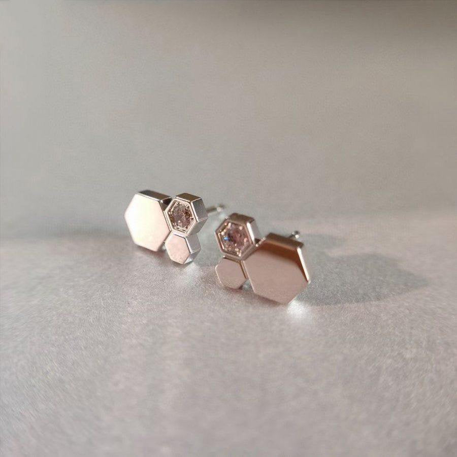 [AuraEcho]BEE LOVE SILVER DIAMOND EARRINGS