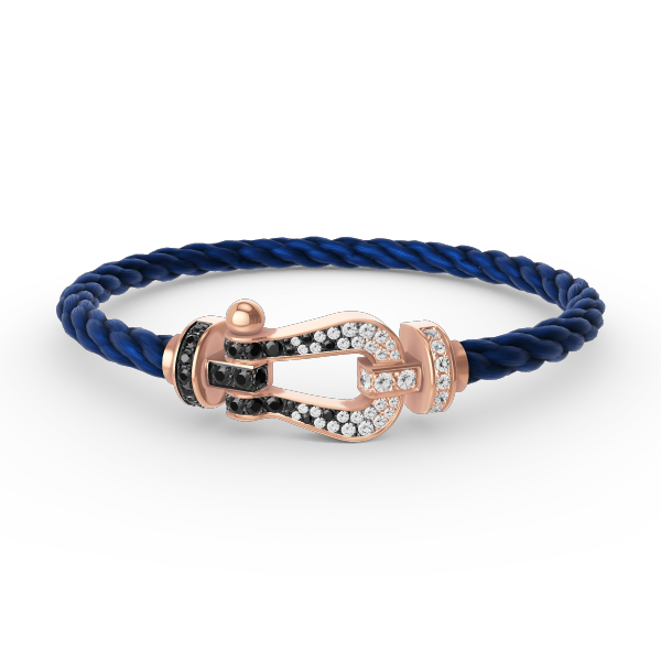 [AuraEcho]FORCE LARGE HORSESHOE BLACK WHITE DIAMOND BRACELET ROSE GOLD