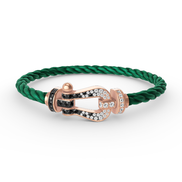 [AuraEcho]FORCE LARGE HORSESHOE BLACK WHITE DIAMOND BRACELET ROSE GOLD