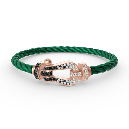 [AuraEcho]FORCE LARGE HORSESHOE BLACK WHITE DIAMOND BRACELET ROSE GOLD