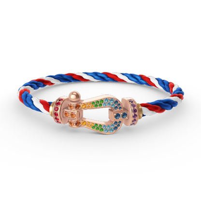 [AuraEcho]FORCE LARGE HORSESHOE  COLORED DIAMOND BRACELET ROSE GOLD