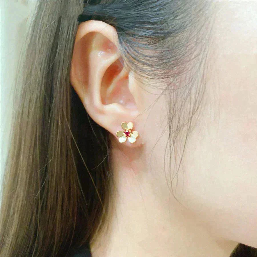 [AuraEcho]FRIVOLE  FLOWER PINK EARRINGS