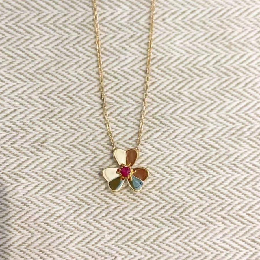 [AuraEcho]FRIVOLE GOLD FLOWER NECKLACE