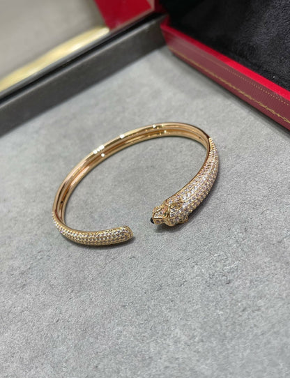 [AuraEcho]PANTHERE FULL DIAMOND OPEN BRACELET