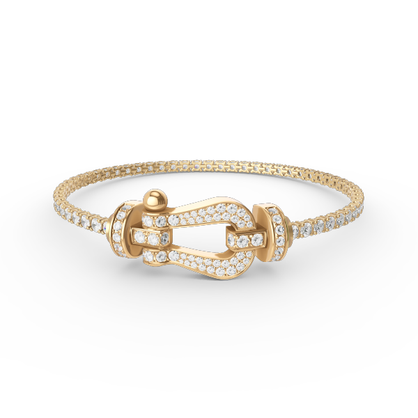 [AuraEcho]FORCE  LARGE HORSESHOE FULL DIAMOND TENNIS BRACELET